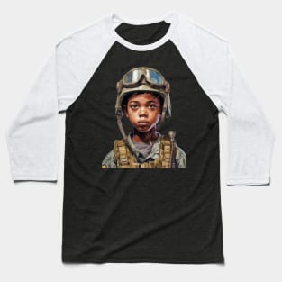 Military Minded Street Soldier Urban Warrior Black Boy Baseball T-Shirt
